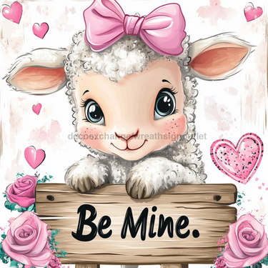 Valentine Sheep Wall Art, MB-00035, Sign For Wreath, 10x10